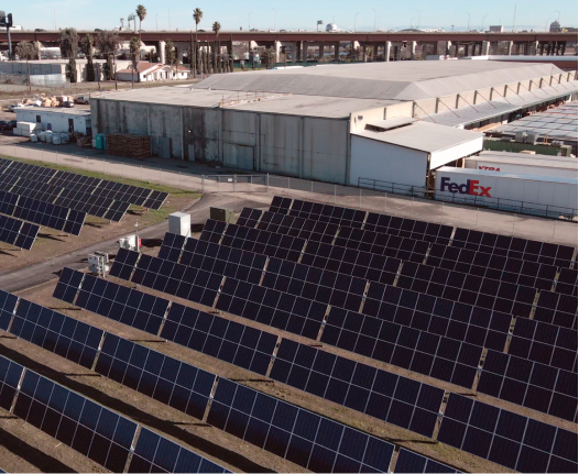 Stockton Cold Storage Solar aerial view.