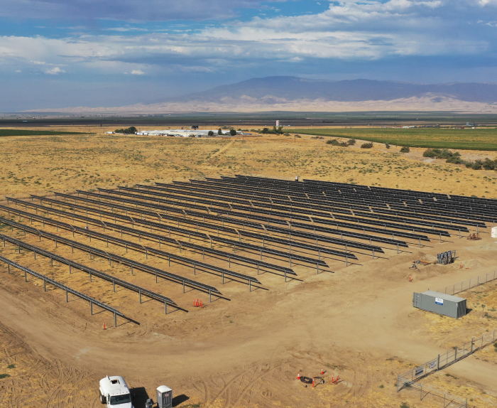 Aerial view of Tejon Ranch solar project