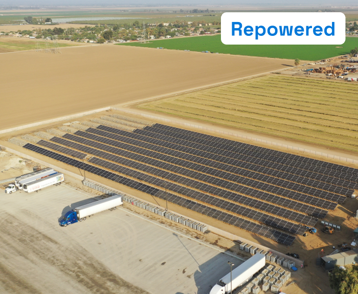Aerial view of a solar power plant