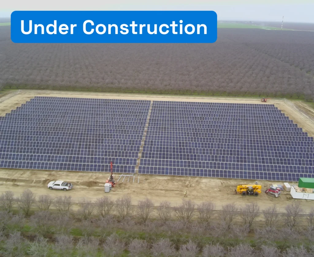 Aerial view of a solar power plant.