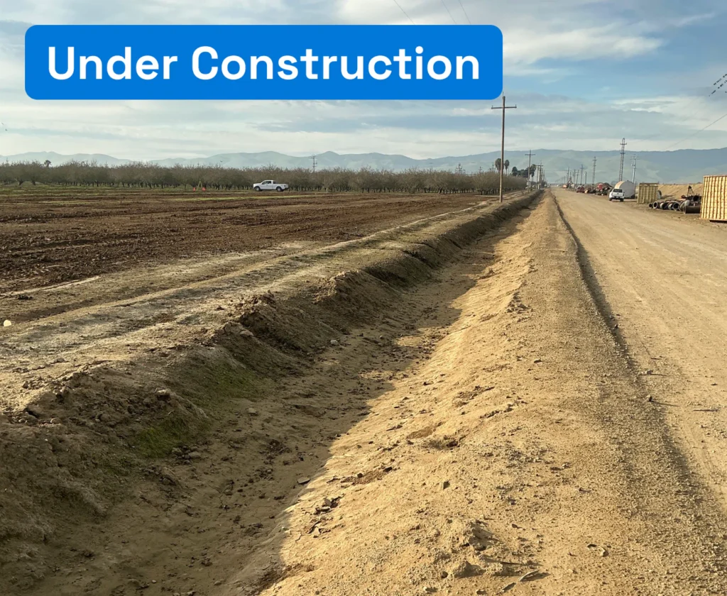 Bare construction ground.