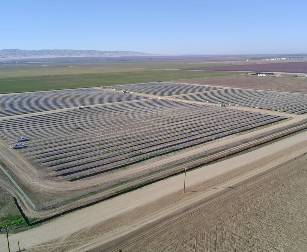 Aerial view of solar power plant.