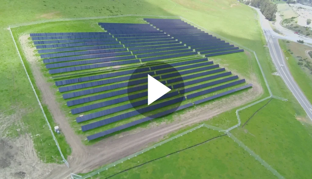 Aerial view of a solar power plant.